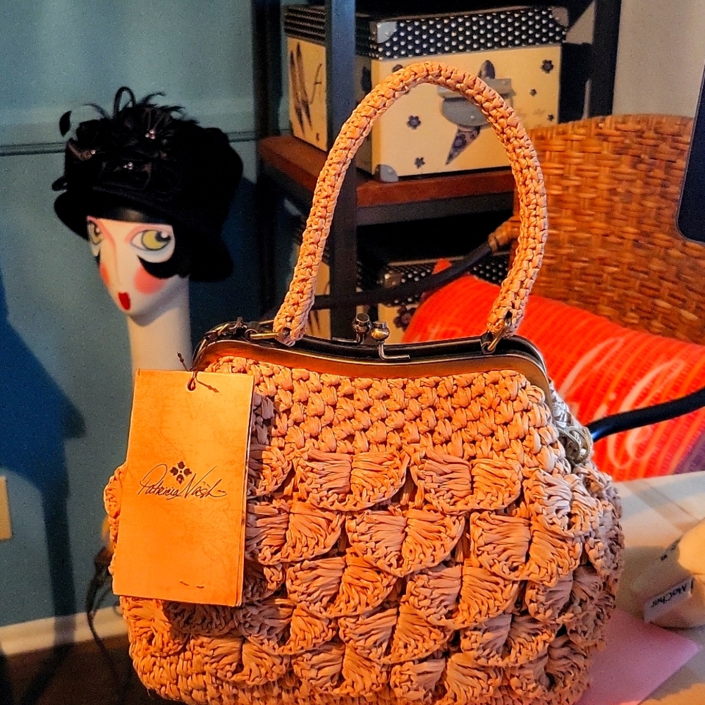 Patricia Nash Scalloped Raffia Laurena Satchel